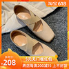 YZstudio真皮淺口單鞋女粗跟2019春季新款歐美風交叉綁帶芭蕾舞鞋 YZstudio真皮淺口單鞋女粗跟2019春季新款歐美風交叉綁帶芭蕾舞鞋