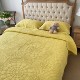 柔软舒适天丝夏季床盖三件套床单床罩纯色姜黄绗缝被子欧式夹棉