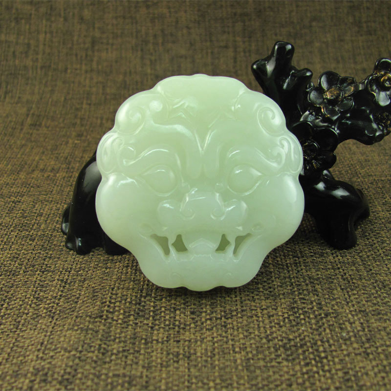 天然和田玉皮带扣鬼头正宗白玉腰带扣男士腰佩玉腰扣礼物带鉴定