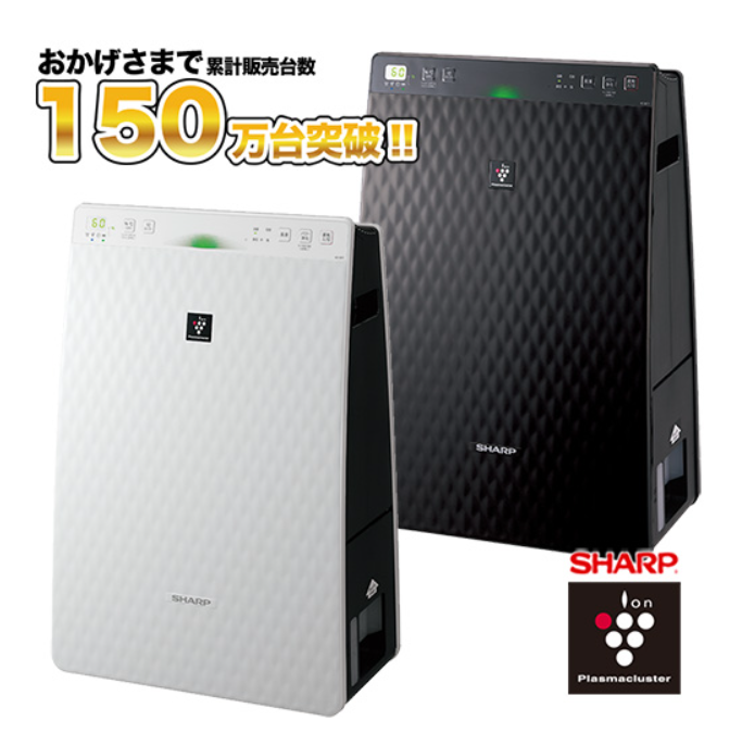 日本代购夏普空气清新洁净器加湿器除臭杀菌花粉PM2.5温度湿度