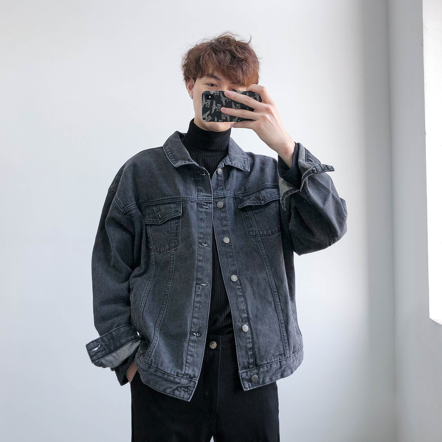 热销牛仔外套 男 加绒 水洗_zpz/韩版青少年水洗牛仔外套秋冬潮流男生