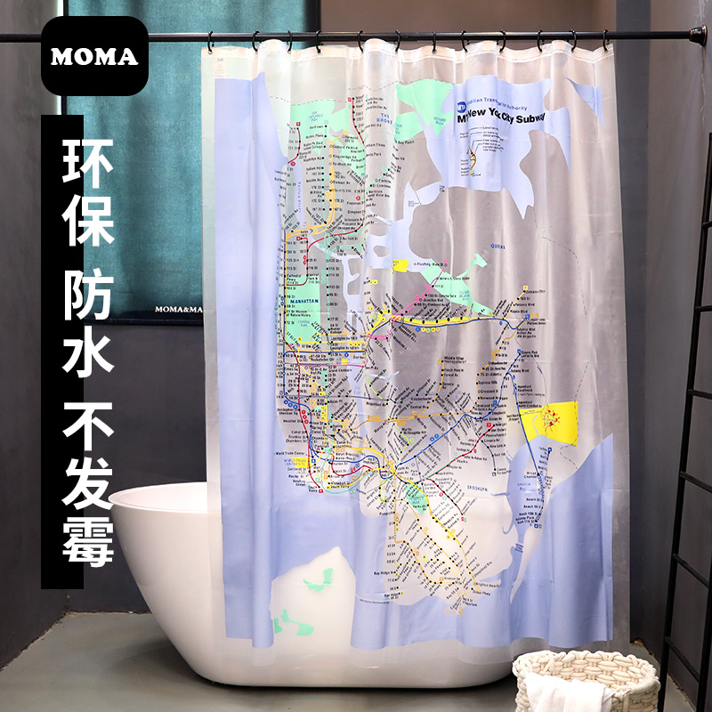 默玛EVA浴帘防水加厚防霉卫生间浴帘布隔断帘淋浴创意纽约地铁|ruв категории семья/личные чистящие средства, ванная приборов/принадлежности для ванной, занавески - от Buy2taobao.com для оказания профессиональной услуги покупки агента Taobao