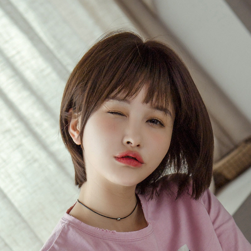 直销假发女短发韩国网红修脸自然少女时尚学生头波波头全头套优惠券
