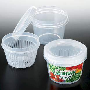 日本进口葱花收纳保鲜盒厨房葱花姜蒜保鲜盒密封盒冰箱塑料沥水盒