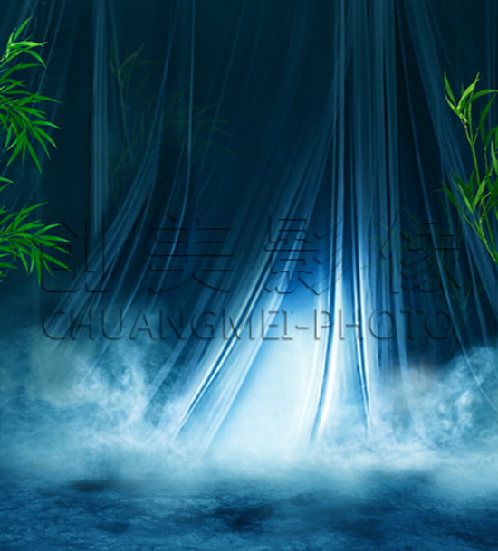 盘子古装影楼背景古装主题写真写真古装背景布pz339紫竹林