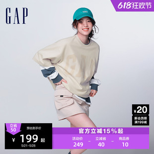 【欧阳娜娜同款】Gap男女装2024夏季新款法式圈织软短袖T恤889779