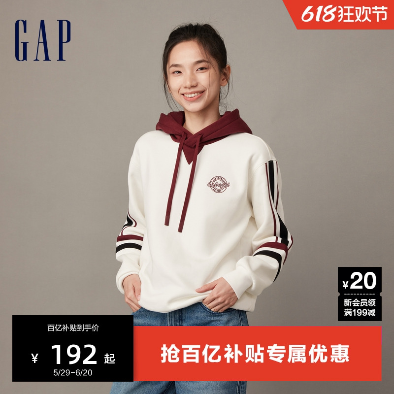 Gap女装冬季LOGO校园风抓绒宽