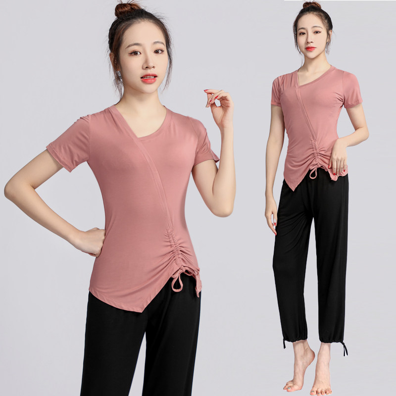 形体服女夏季短袖莫代尔现代舞蹈练功服学生艺考礼仪训练套装高端