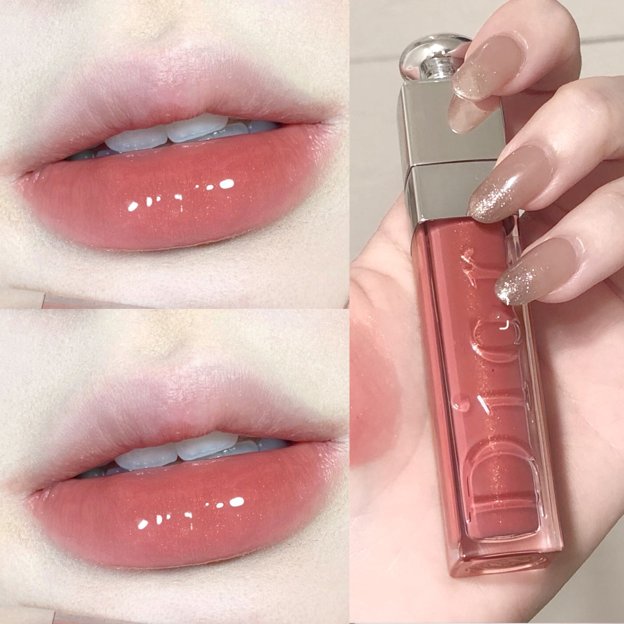 dior/迪奥魅惑丰唇蜜唇油唇釉#012 020简装tester 玫瑰桃子碎细闪