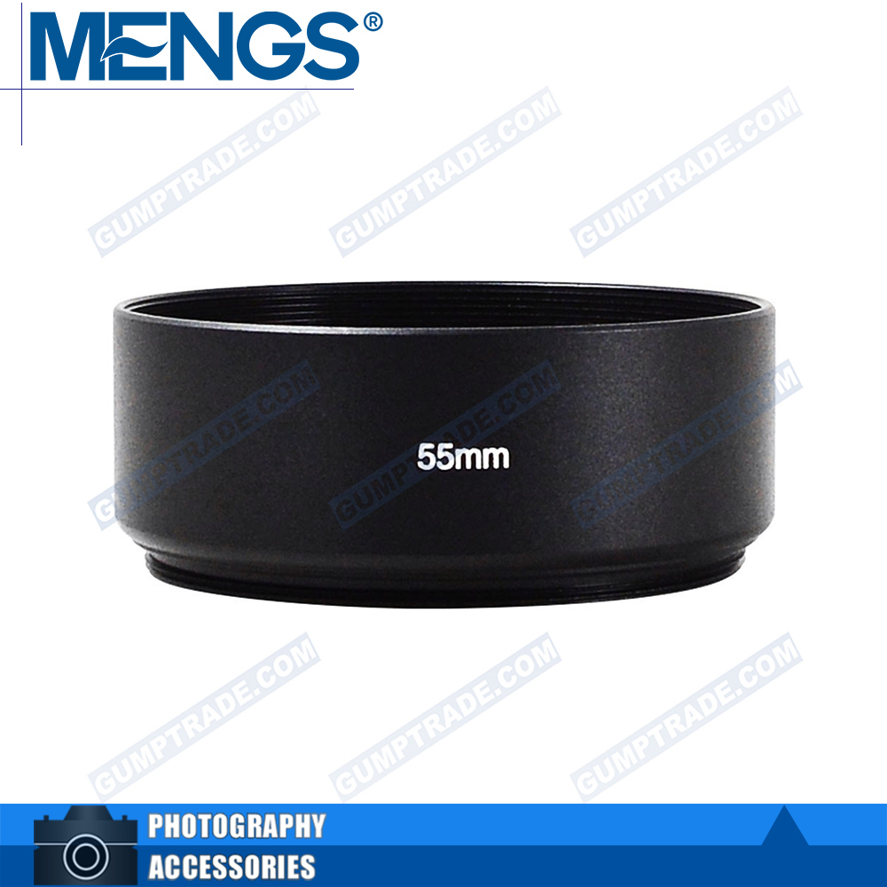 MENGS 55mm 铝合金材质标准遮光罩 标准镜头专用适用佳能尼康等