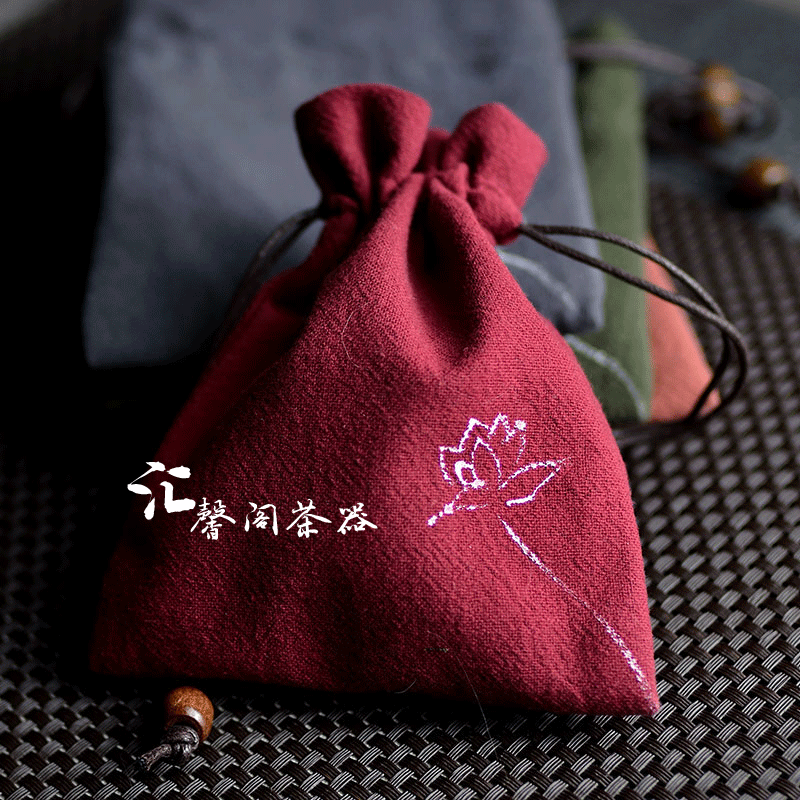 功夫茶具配件 便携式茶杯袋 口杯袋 纯棉亚麻手绘品茗杯袋 收纳袋|ruв категории посуда, чайный сервиз, Садо/ноль - от Buy2taobao.com для оказания профессиональной услуги покупки агента Taobao