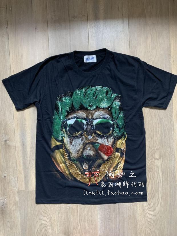 泰国潮牌代购VTK 绿毛抽烟狗图案 手工钉珠 宽松男女同款T恤在类目 女装/女士精品, T恤中 - 来自Buy2taobao.com提供专业的淘宝代购服务