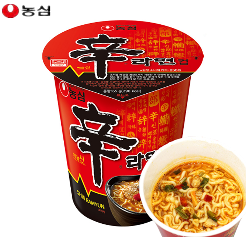 韩国进口方便面农心辛拉小杯面65g拌面泡面办公室 出行迷你方便面