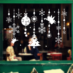 创意新款圣诞天使小铃铛墙贴客厅卧室儿童房橱窗玻璃防水装饰贴纸
