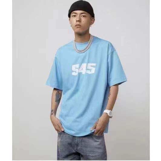 s45(原1807)新款国潮印花圆领短袖打底衫宽松休闲情侣半袖t恤