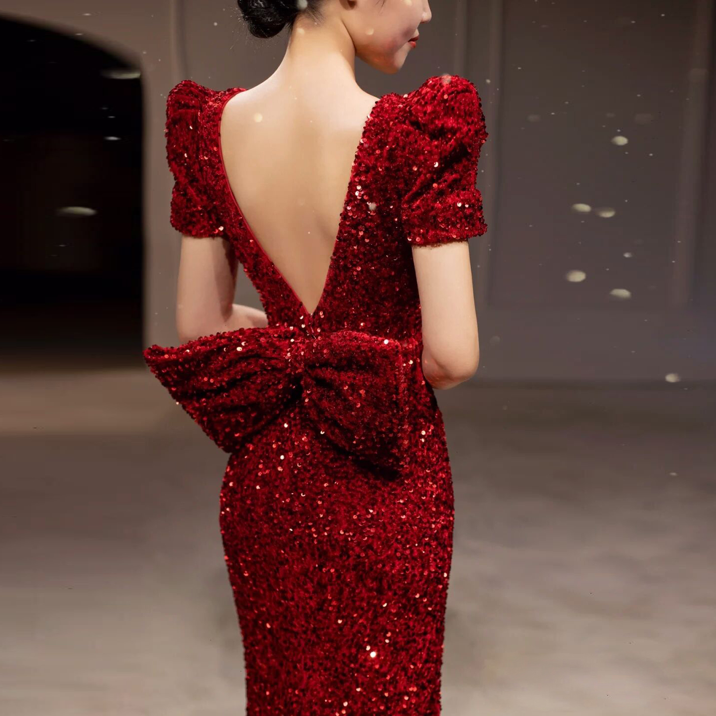 新娘敬酒服2022新款鱼尾气质高级感小众订婚宴会晚礼服长裙主持人