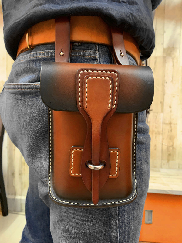 方寸地纯手工真皮腰包男原创植鞣牛皮腰包手机包哈雷机车挂包潮流