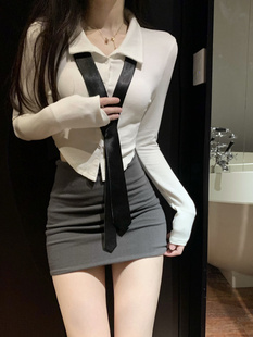辣妹学姐jk纯欲制服套装女春夏季新款短款上衣修身包臀短裙两件套