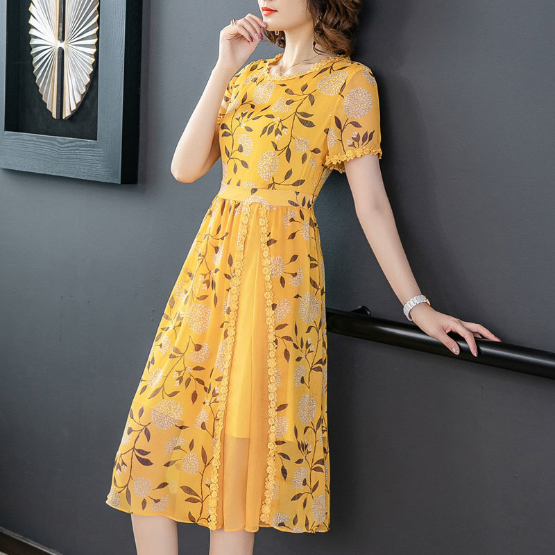 热销女士裙子夏天的连衣裙新款短袖