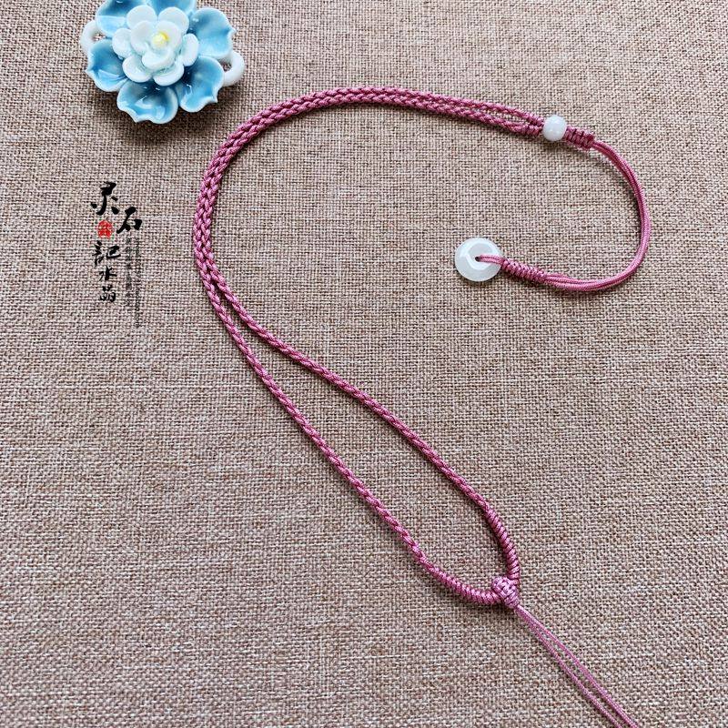 手工编织金刚结四股八股编项链吊坠绳子翡翠平安扣高货挂绳可调节