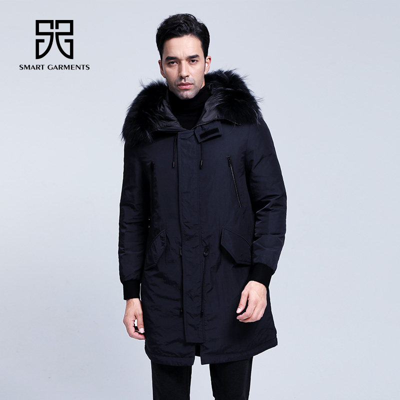 顺美男装旗舰店官方反季冬季户外中长款白鹅绒男外套