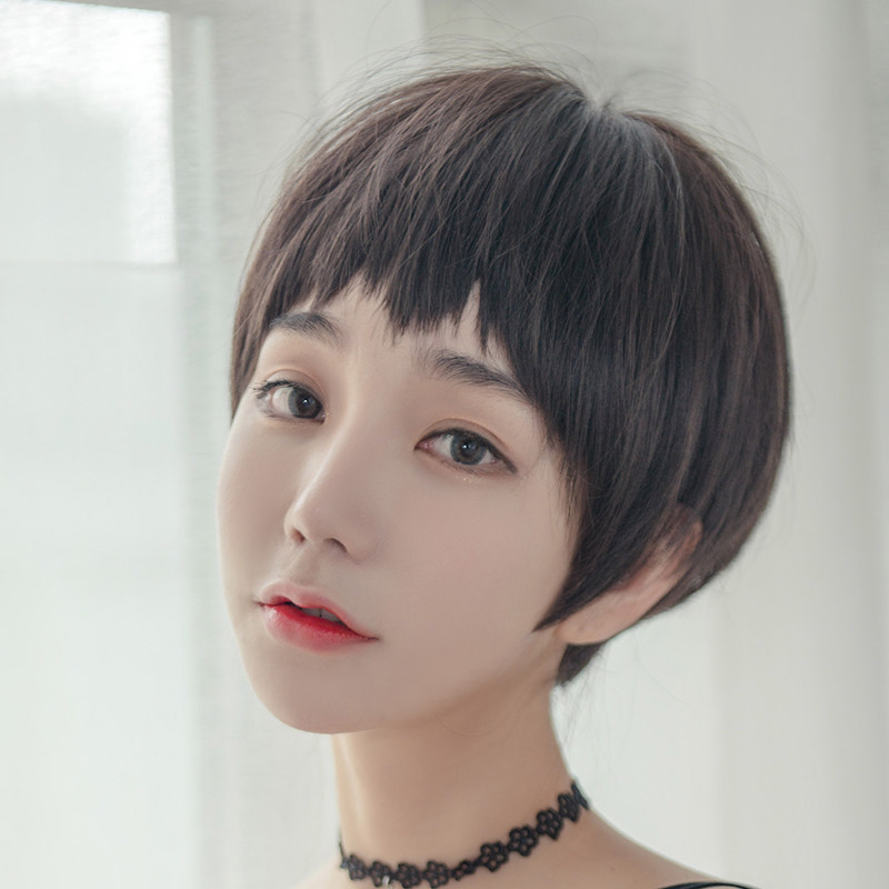 二次元帅气狗啃式刘海假发女短发造型自然逼真蓬松奶奶灰bobo头套