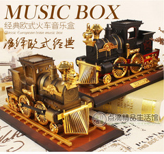 复古火车音乐盒 怀旧八音盒饮吧餐吧 创意礼品家居摆件摄影道具