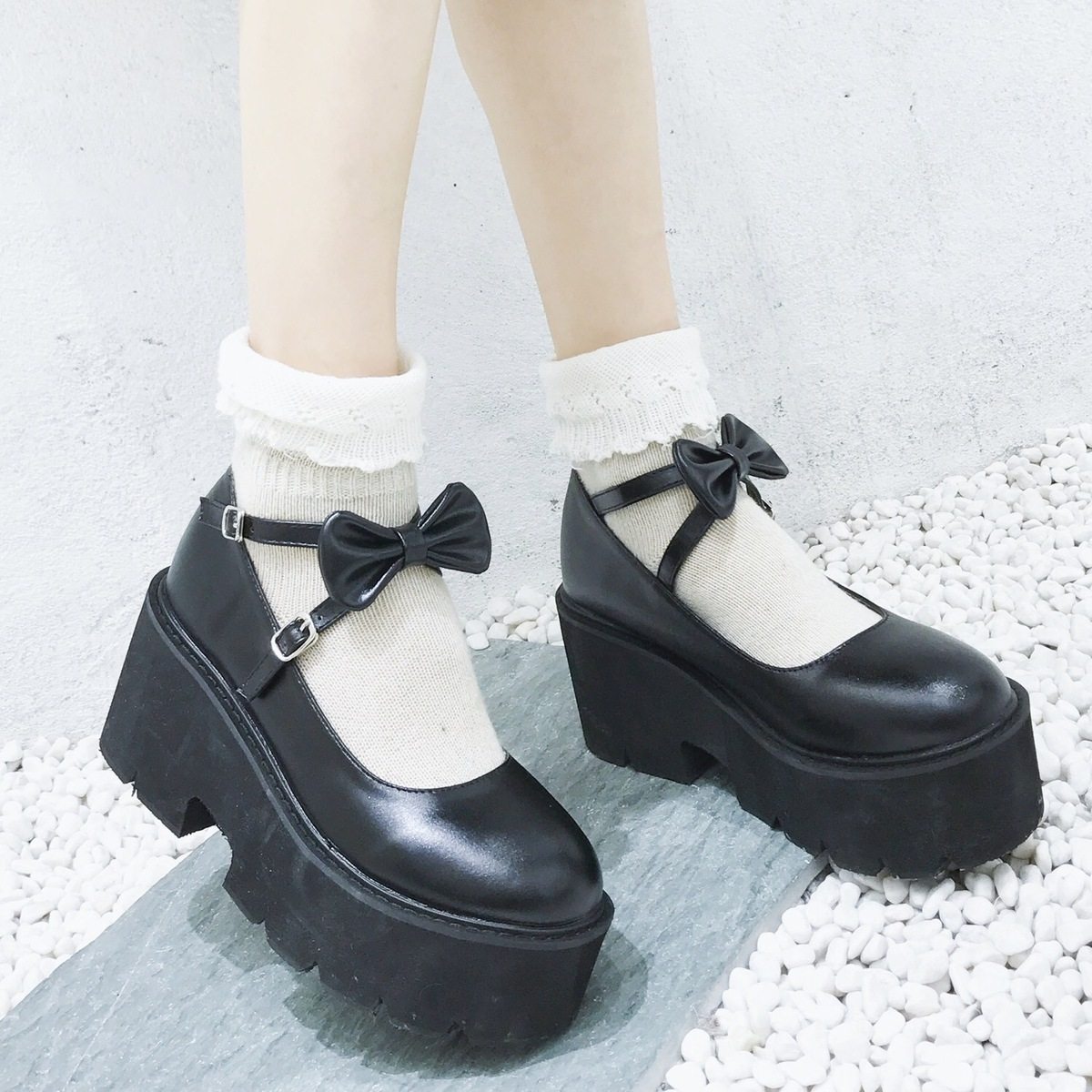 森林日系甜美可爱学院蝴蝶结萝莉洛丽塔软妹jk制服工作女单鞋新款