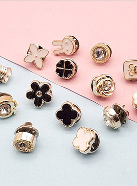 免缝纽扣暗扣女士防走光按扣衬衫上衣隐形扣子珍珠胸针可拆卸钉扣