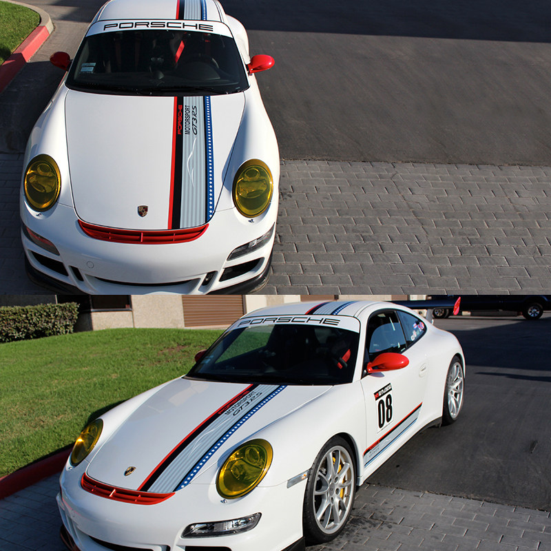 适用于保时捷718gt911汽车装饰车贴拉花个性运动卡曼帕拉梅拉汽车装饰