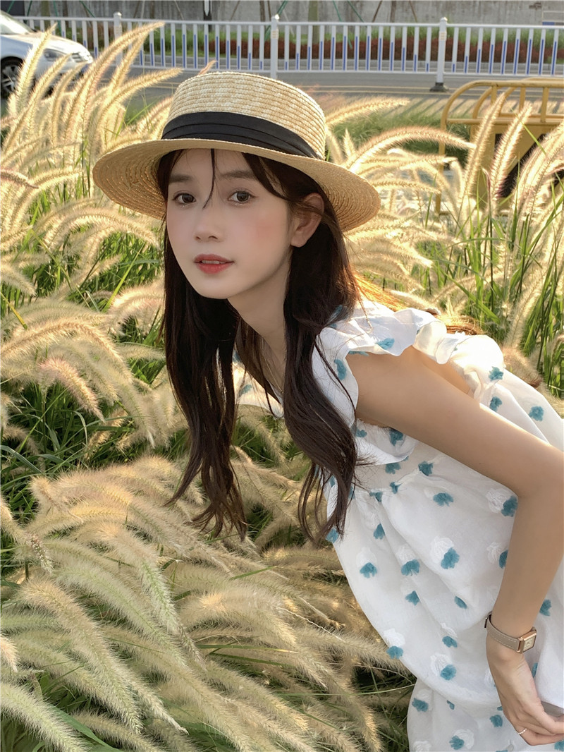 现货实拍实价~ 韩风少女心夏季甜系飞飞袖连衣裙娃娃裙~