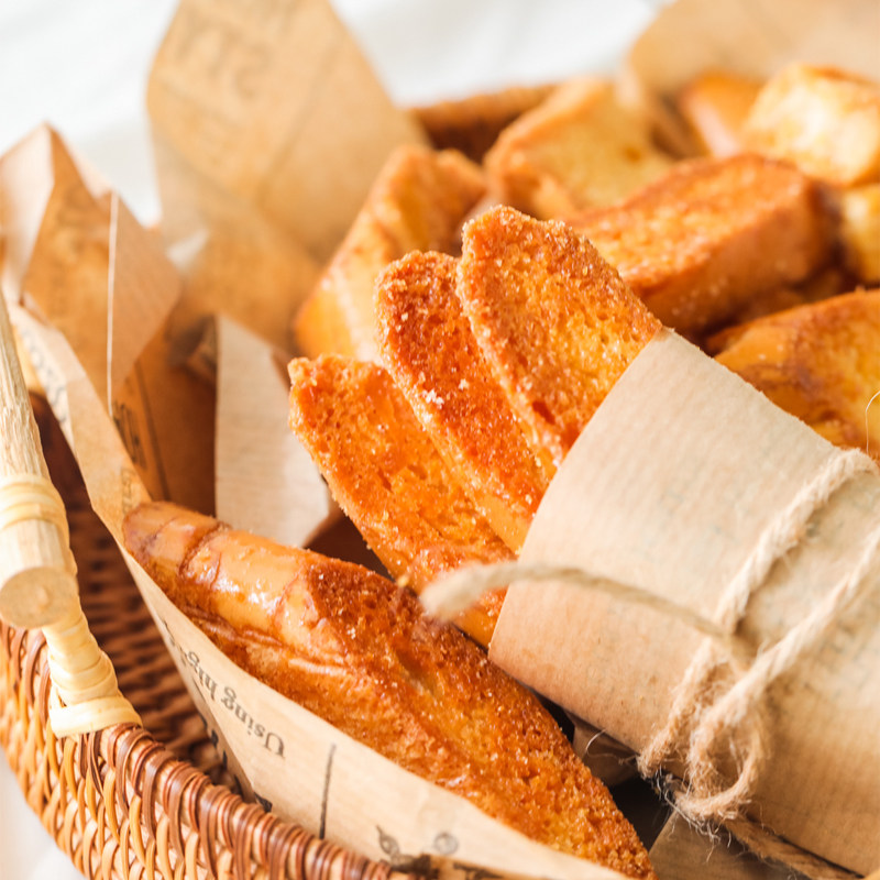 金日良品 法式奶香片卡卡奇脆早餐烘焙糕点现烤黄油面包片法棍