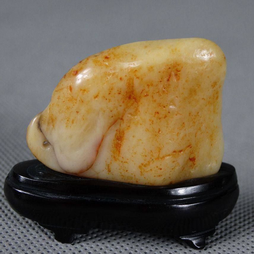 寿山石 精品白田黄石 一缕青烟 重 17.6克 肉色好工艺细腻