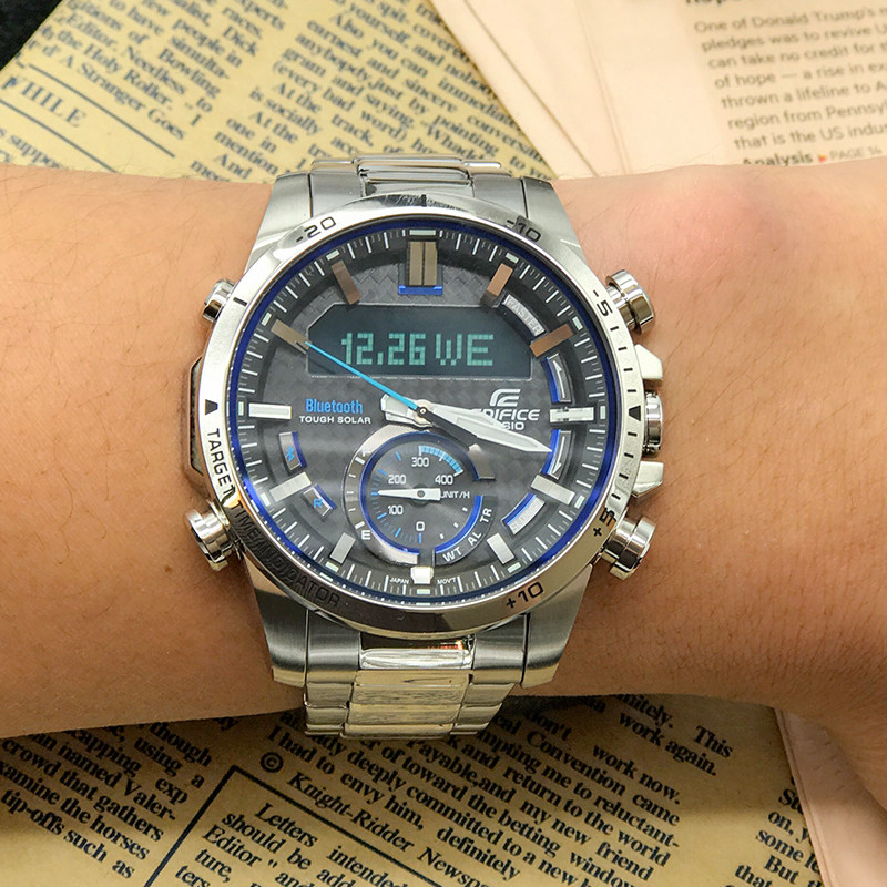 卡西欧手表 edifice ecb-800d/db/dc-1a 太阳能能蓝牙男腕表