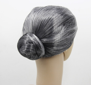 妈妈假发女中老年老奶奶太太头盘头花灰白道具表演出逼真整顶头套