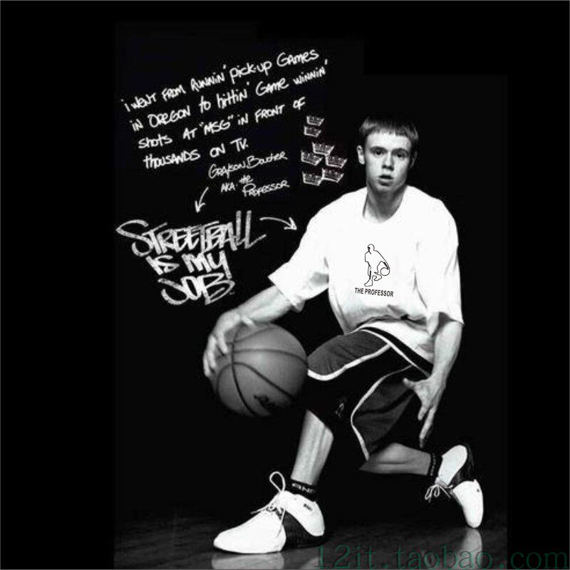 格雷森鲍彻短袖t恤the professor篮球教授美国高街头欧美式棉衣服