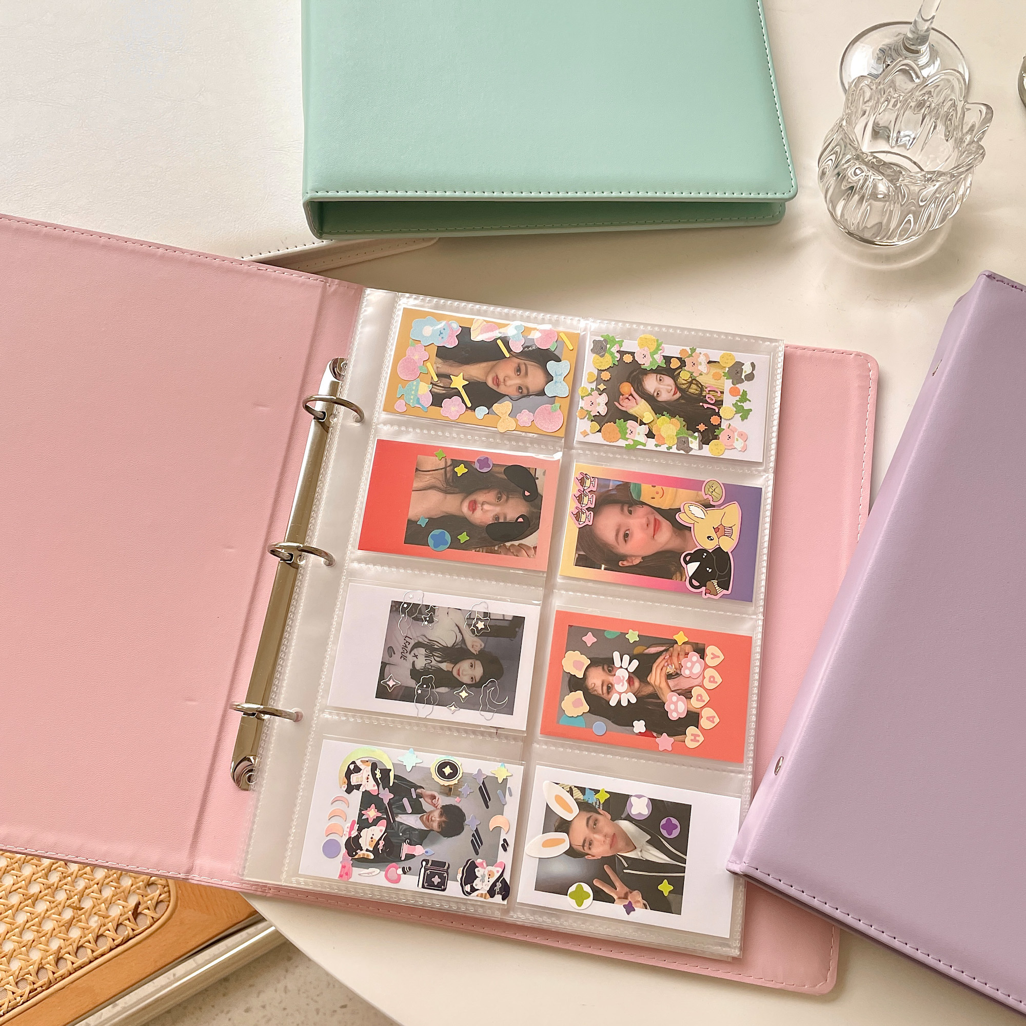 韩国ins糖果a4大容量皮质卡册活页相册追星3寸爱豆专辑小卡收藏册