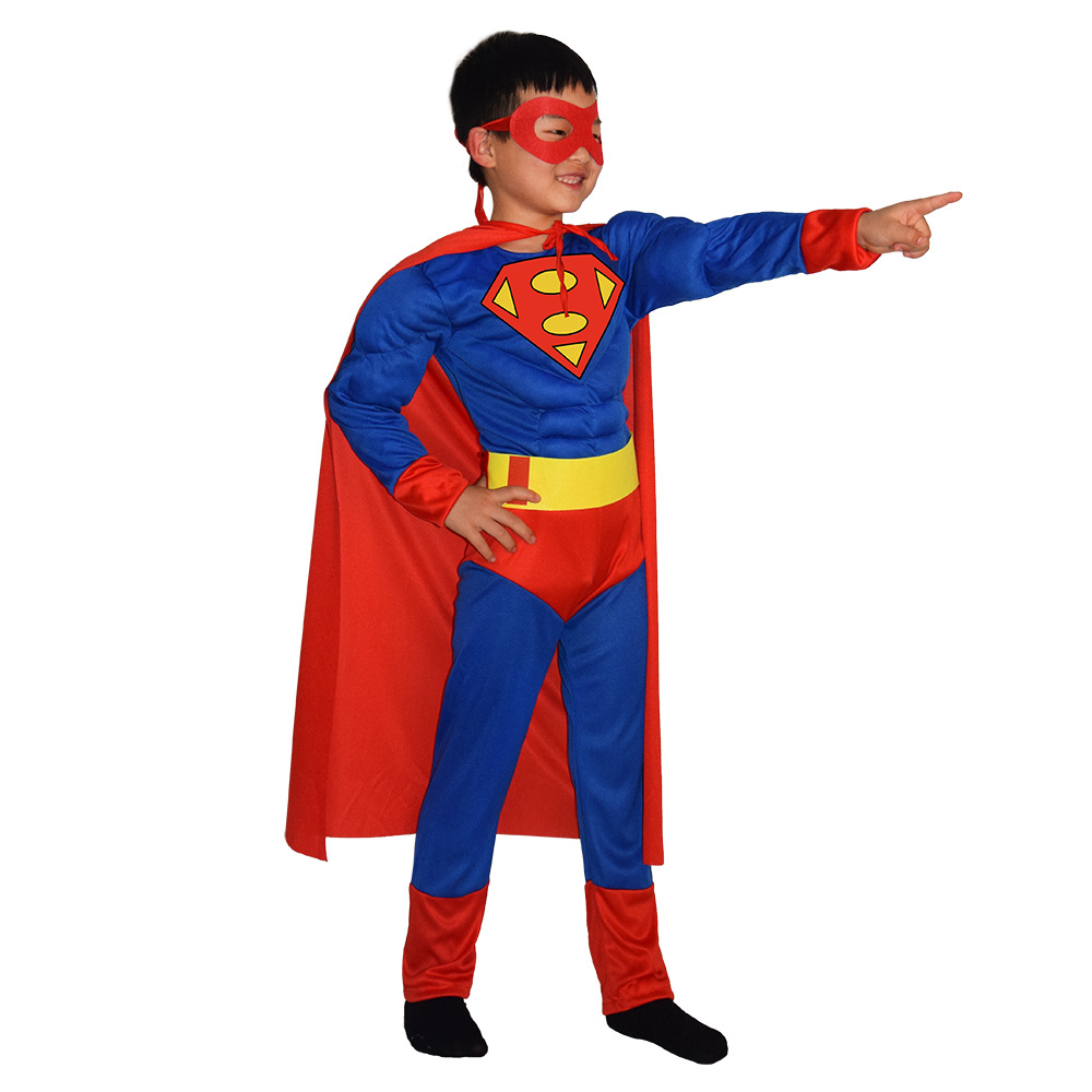 动漫角色扮演超人服装男童超级英雄联盟人物superman披风套装优惠券