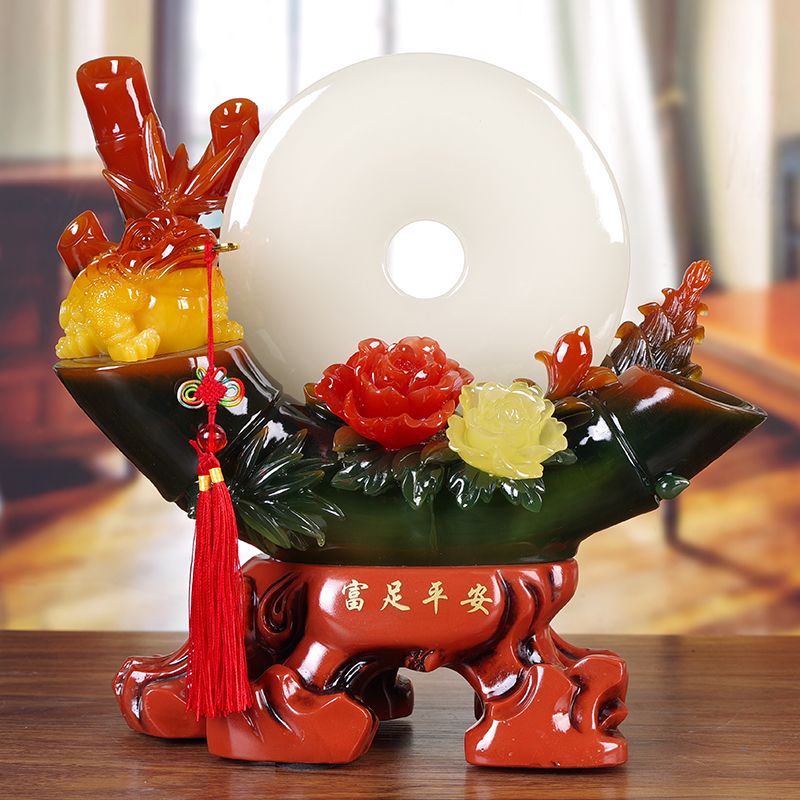 玉平安扣摆件客厅玄关酒柜家居室内酒架家装饰品电视柜办公室摆设