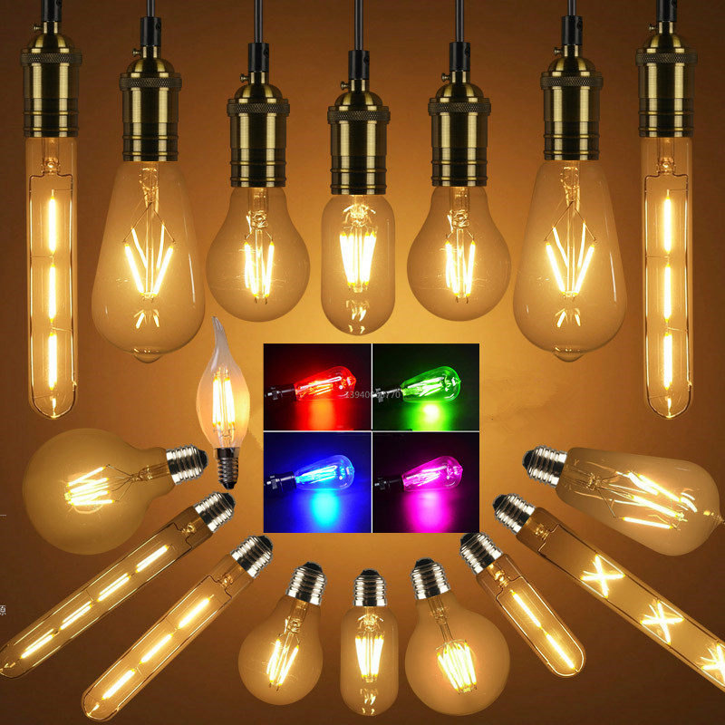 led爱迪生灯泡e27复古仿钨丝灯丝led创意艺术个性造型暖黄光灯泡