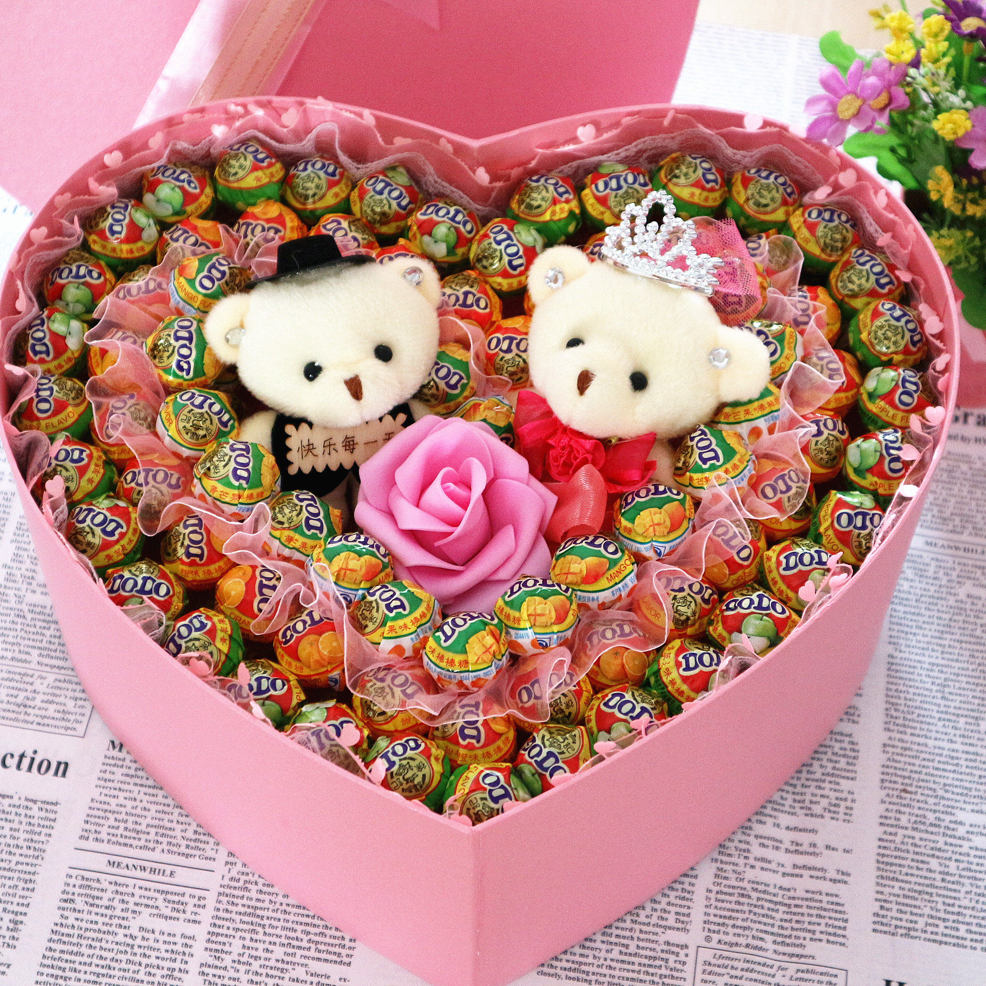 徐福记水蜜桃苹果酸奶芒果菠萝味棒棒糖三八情人女友生日创意礼物