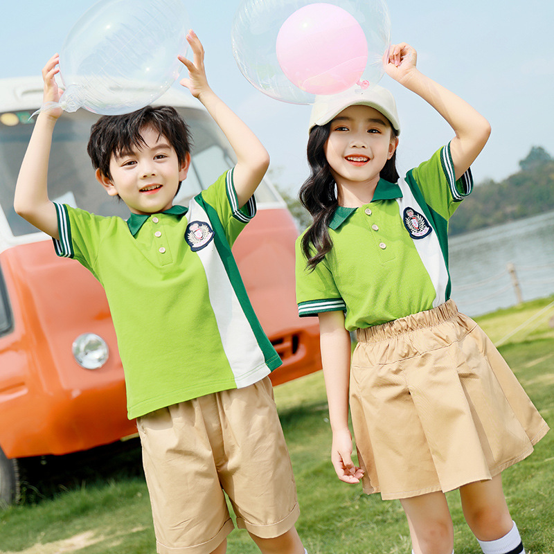 金米儿幼儿园园服夏季短袖套装学院儿童班服夏装毕业服小校服