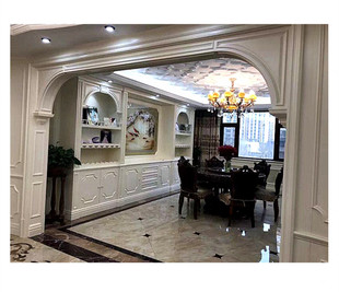 实木复合套拱形垭口过道欧式门套室内阳台造型套烤漆白色包邮褐色