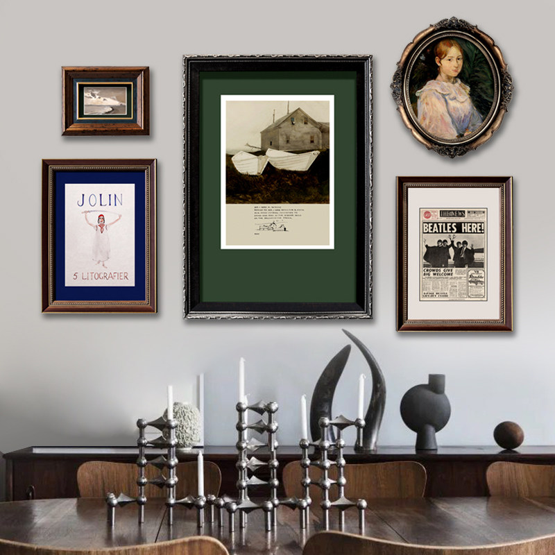 美式客厅照片墙背景墙装饰复古挂墙相框餐厅创意家居室内墙面装饰