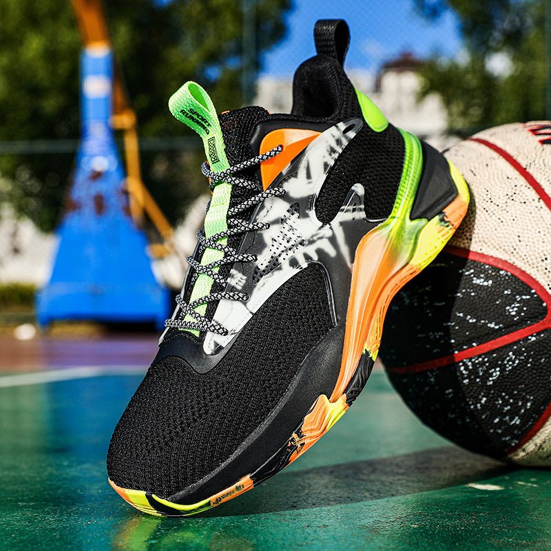 高弹力篮球鞋男鞋飞织网面实战比赛鞋加大码46学生高帮运动球鞋47