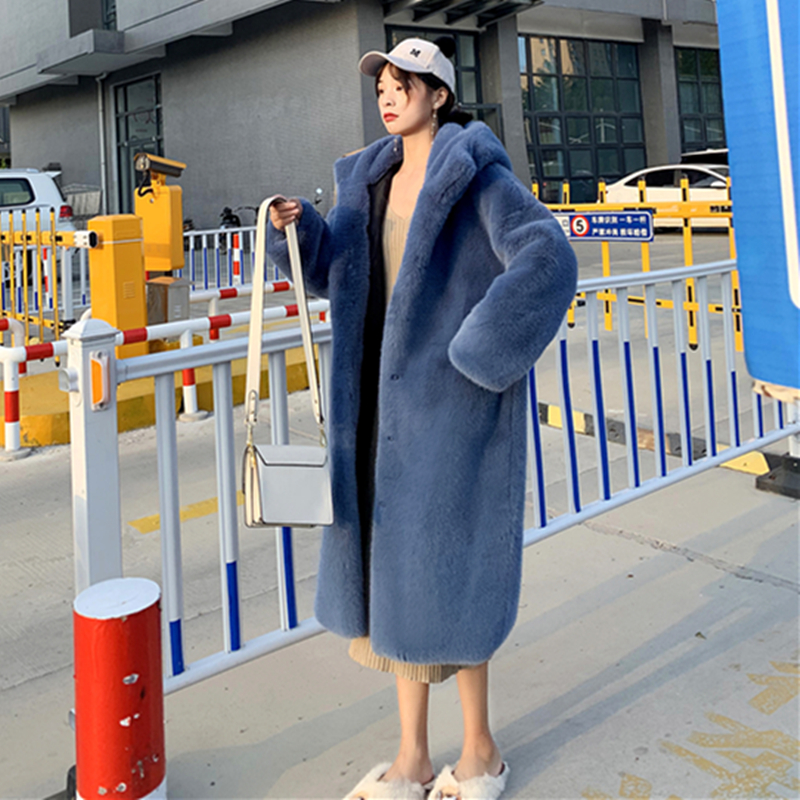 皮草外套女中长款2019新款冬加厚仿水貂绒毛毛大码宽松连帽大衣在类目 女装/女士精品, 皮草中 - 来自Buy2taobao.com提供专业的淘宝代购服务