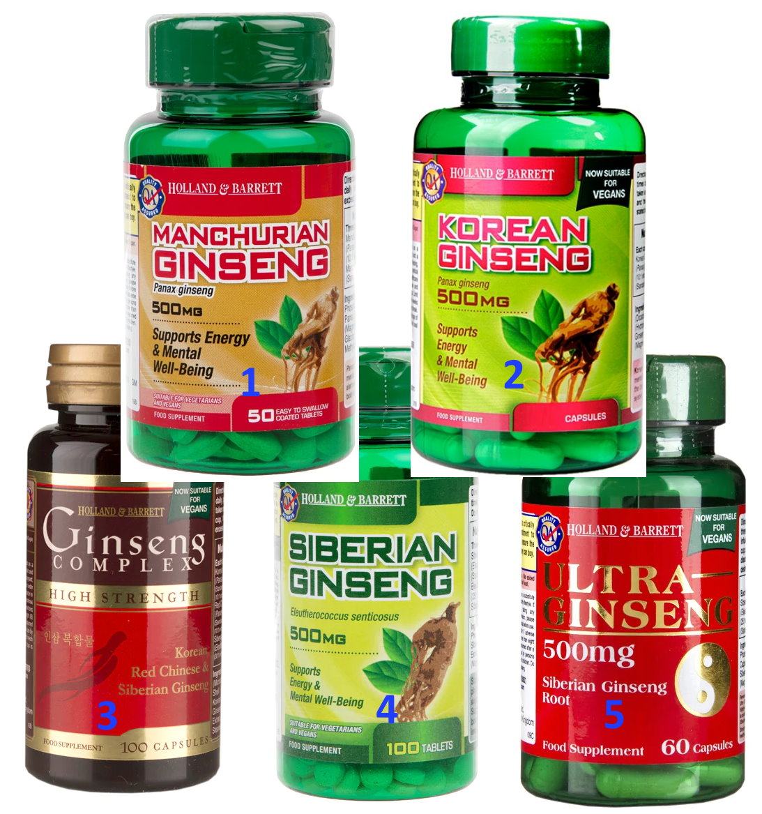 holland barrett korean/siberian ginseng capsules高丽人参胶囊