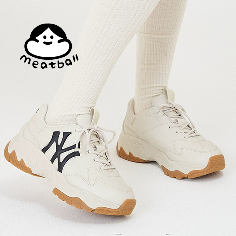 韩国MLB男女情侣24春季新款时尚潮百搭增高老爹鞋低帮厚底休闲鞋