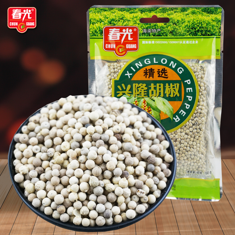 海南胡椒 海南白胡椒粒 春光特产兴隆胡椒180g 可研磨白胡椒粉