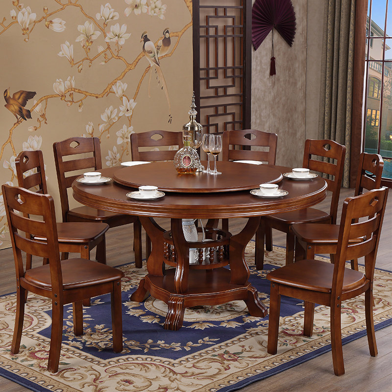 3米1.8米圆形带转盘吃饭桌子